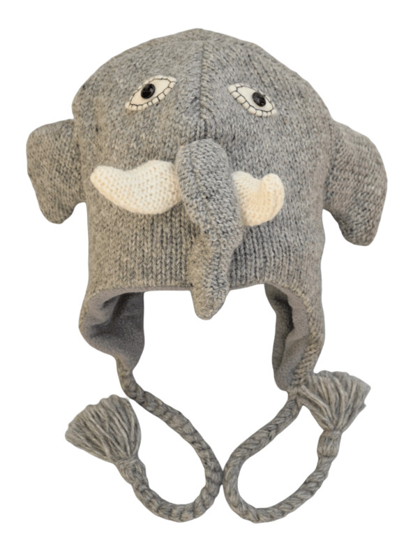 Elefant unser süsses Rüsseltier,  handgestrickt..mit Fleece  Innen  gefüttert...Mollig warm