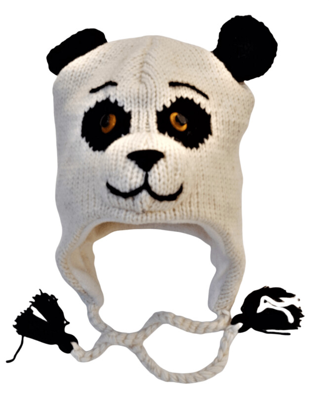 Panda unser Eukalyptus Fresser,  Tiermütze,  handgestrickt..mit Fleece  Innen  gefüttert...Mollig warm