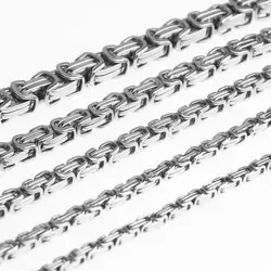 Edelstahl Königskette ( Chirurgenstahl 316L) Silberfarben hochpoliert , 4mm/6mm/8mm Stärke