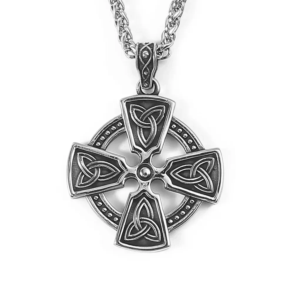 Keltisches Kreuz aus Edelstahl mit Kette