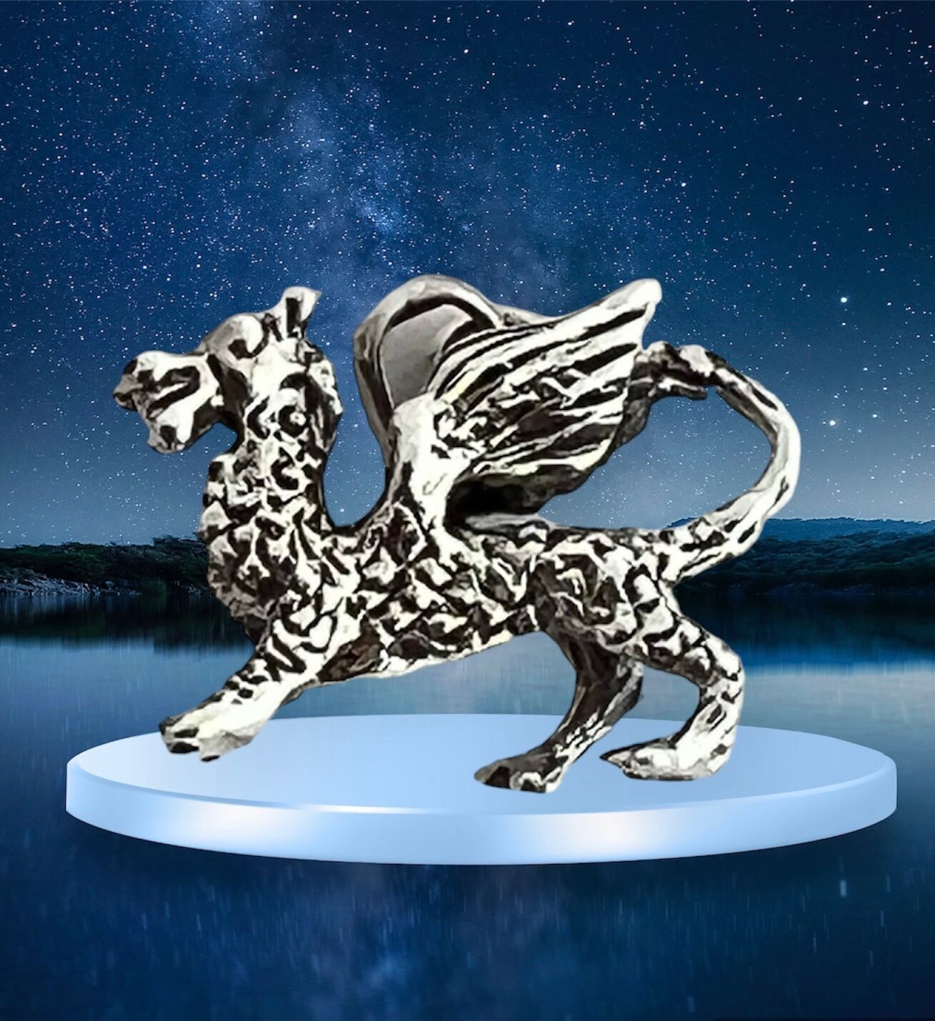 Flug-Drache klein, Echt Silber 925 Anhänger
