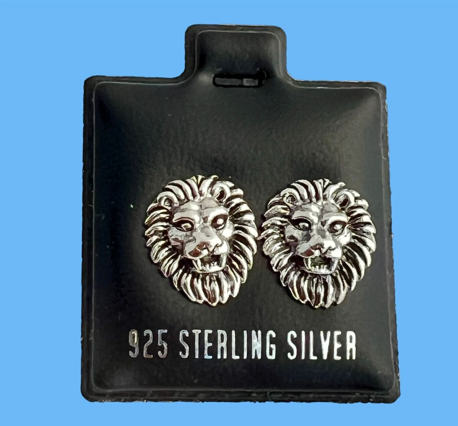 Löwe Ohrstecker,Echt Silber 925 Massiv,  Paarpreis