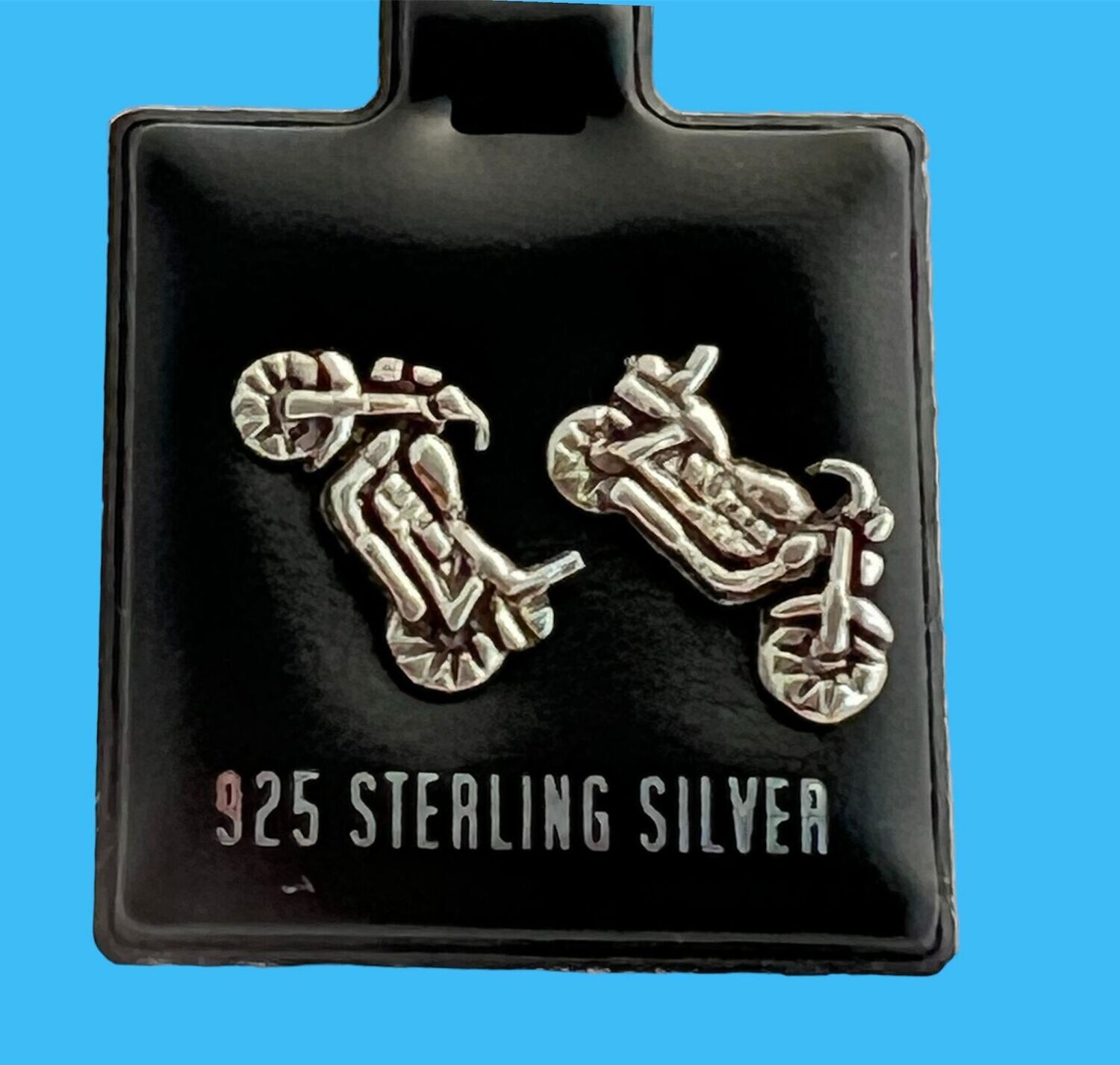 Motorrad Ohrstecker,Echt Silber 925 Massiv,  Paarpreis
