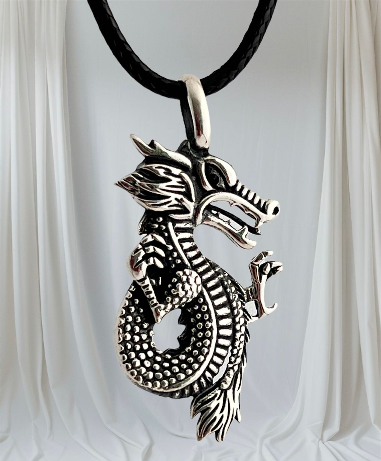 Wasser Drache, das mystische Fabelwesen als Anhänger, Echt Silber 925 Anhänger