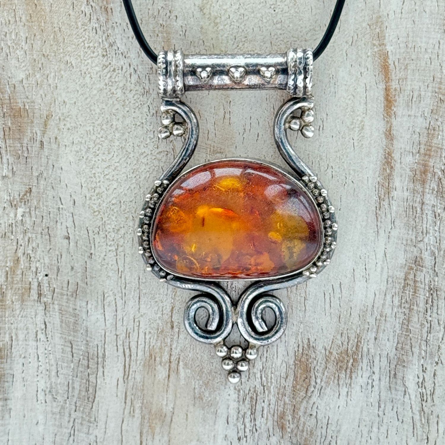 Bernstein Anhänger, 925 Sterling Silber, reine Handarbeit
