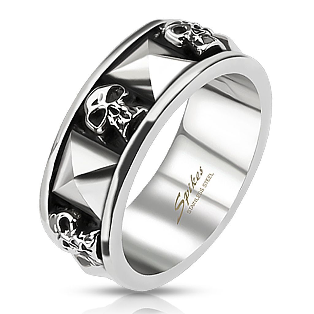 Totenkopf Biker Ring aus Edelstahl, 316 L Chirurgenstahl, Cool männlich maskulin in verschiedenen Größen