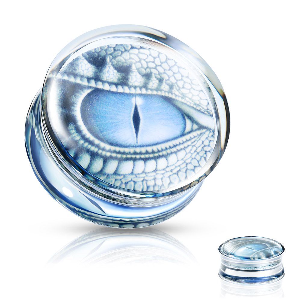Dragon Eye Plug, Drachen-Augen Plug,  Acryl Plug mit Drachen Augen Motiv, Stückpreis