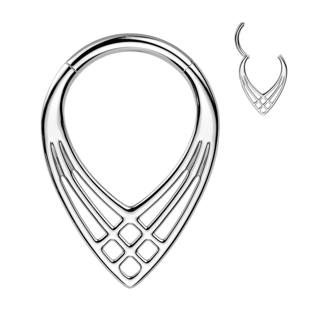 Clicker, Hinge, für Septum, Tragus oder Helix, 1,2mm x 8mm, 316L Chirurgenstahl