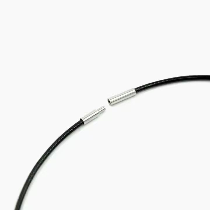 Baumwoll Kette (Band) mit 2mm Stärke und Bajonett-Edelstahl Verschluss, in 45 cm, 50 cm oder 55 cm Länge