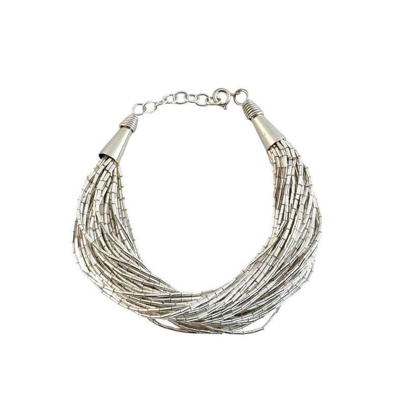 Liquid Silber Armband, Echt Silber 925 Armband aus hunderten von Hand aufgezogenen Silber Röhrchen, 25 Stränge, 18 cm, 17 Gramm, Liquid Silver Bracelet Liquid Silber Armband, Echt Silber 925 Armband aus hunderten von Hand aufgezogenen Silber Röhrchen, 25 Stränge, 18 cm, 17 Gramm, Liquid Silver Bracelet