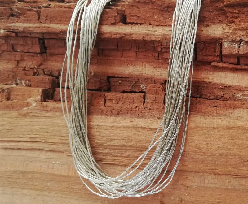 Liquid Silver Kette, Echt Silber 925, 25 Stränge, 45 cm, Liquid Silber Kette Handmade