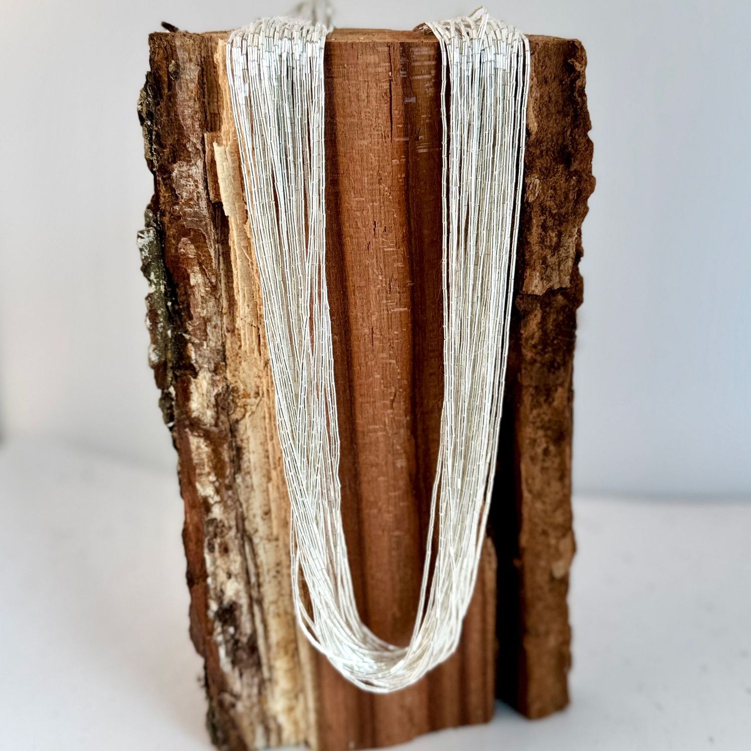 Liquid Silver Kette, Echt Silber 925, 30 Stränge, 55 cm, Liquid Silber Kette Handmade