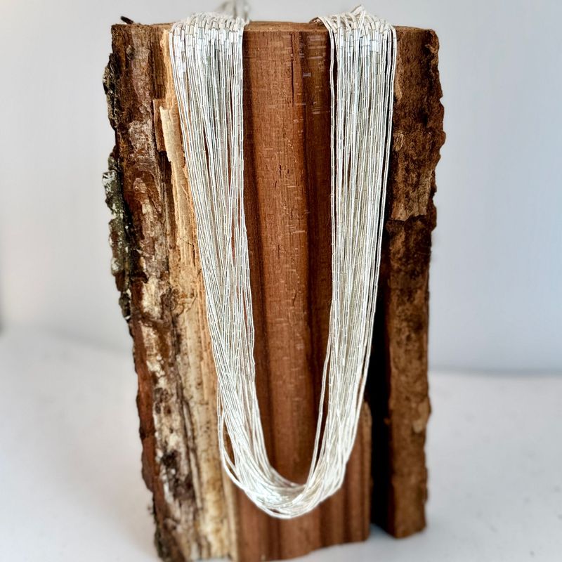 Liquid Silver Kette, Echt Silber 925, 30 Stränge, 55 cm, Liquid Silber Kette Handmade