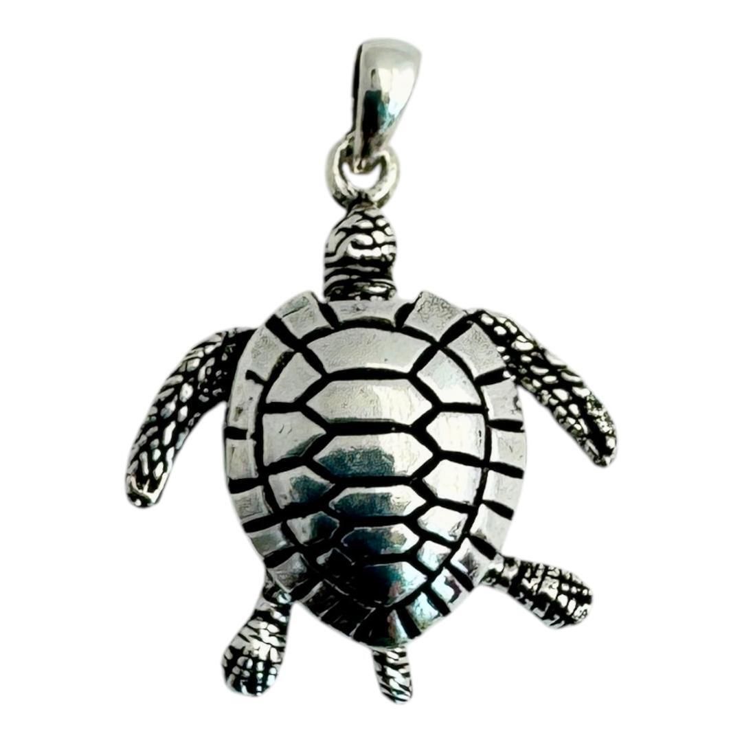 Schildkröte klein (beweglich), Echt Silber 925 Anhänger, Turtle Pendant
