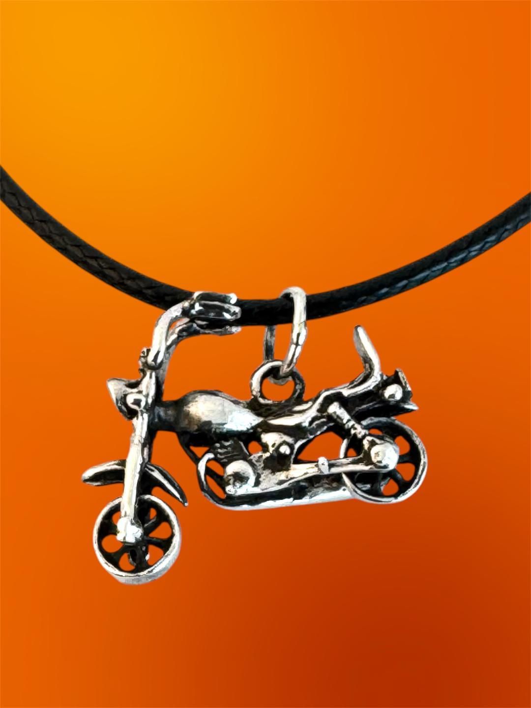 Echt Silber Chopper Motorrad, 925 Sterling Silber massiv,