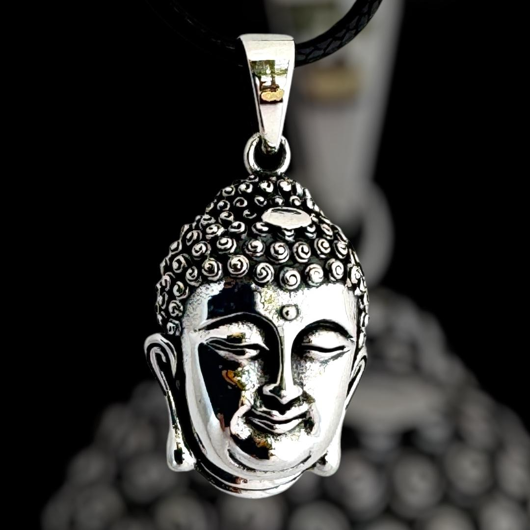 Buddha Kopf, Buddha Anhänger, Thai Buddha aus Echt Silber 925