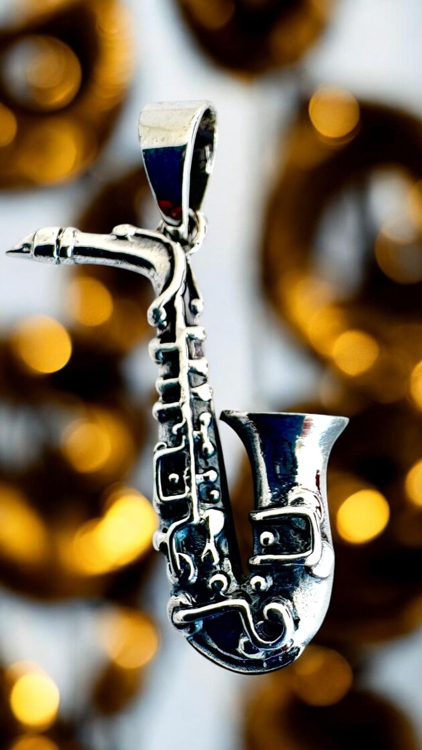 Saxophon Anhänger aus Echt Silber 925