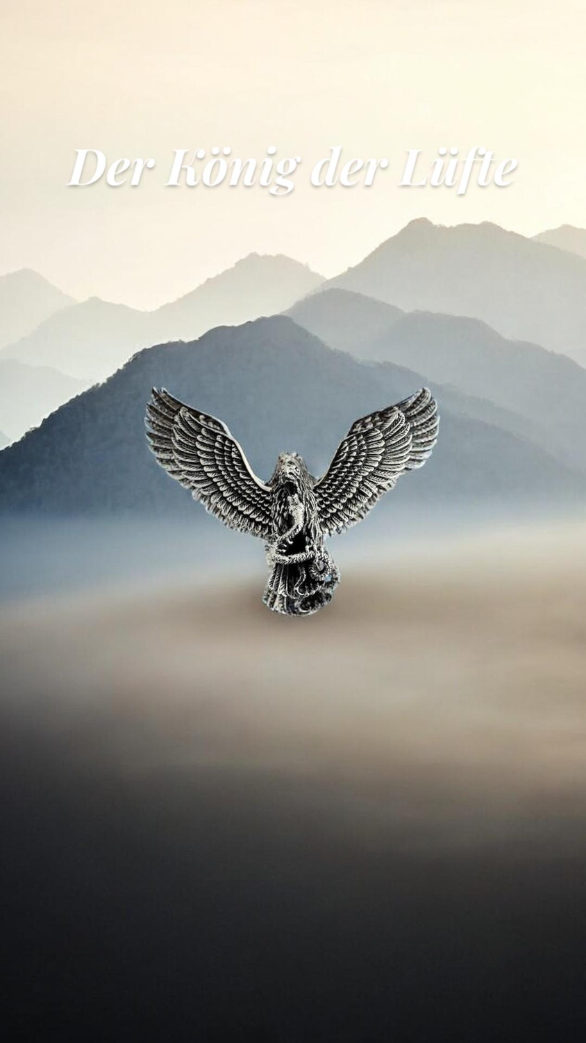 Beweglicher,  grosser massiver Adler mit Schlange, Echt Silber 925 Anhänger