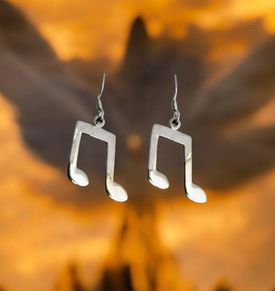 Noten als Ohrhänger, 925 Sterling Silber, Paarpreis