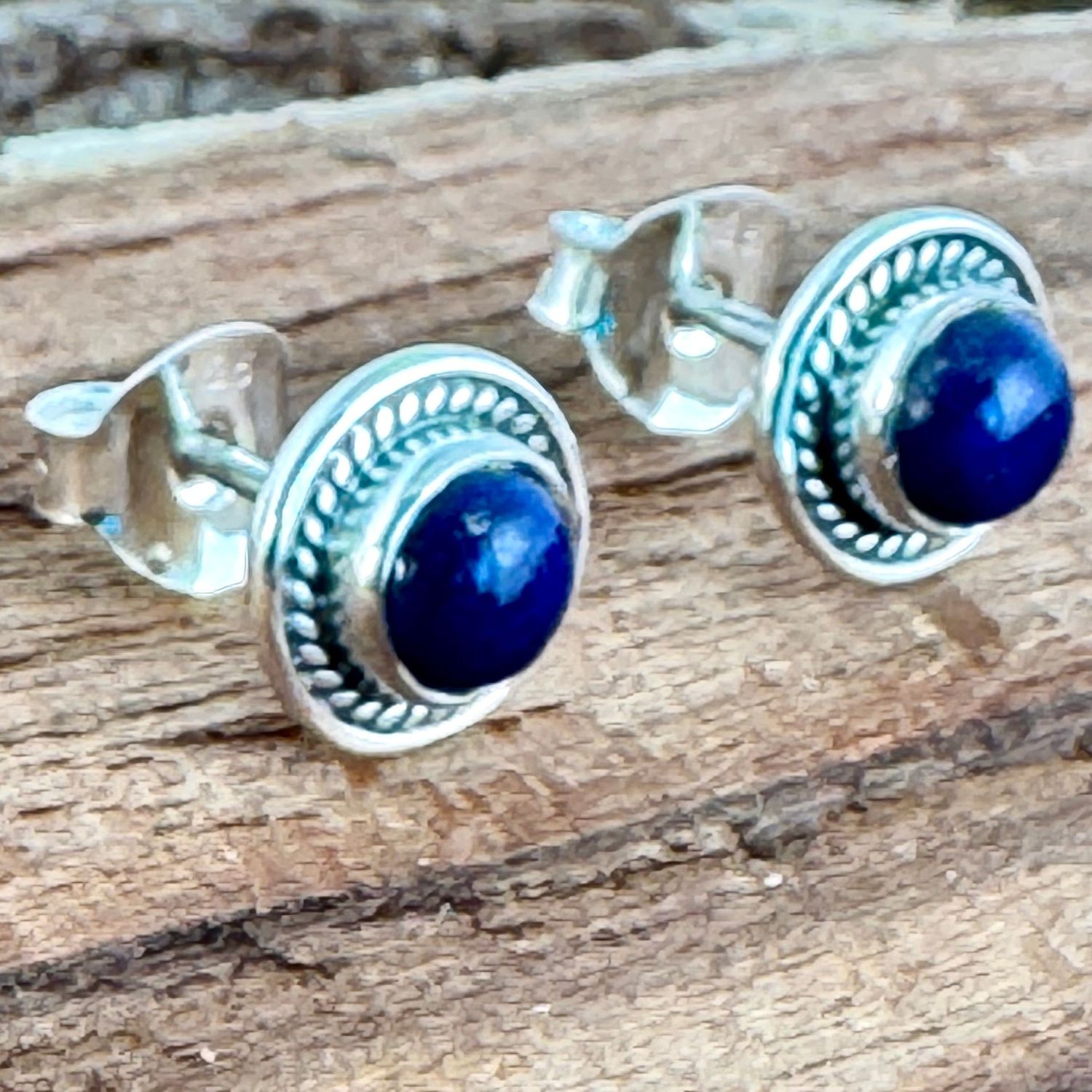 Lapis Lazuli  (Afghanistan)  Ohrstecker, Echt Silber 925 Massiv,  Echte Steine, Paarpreis