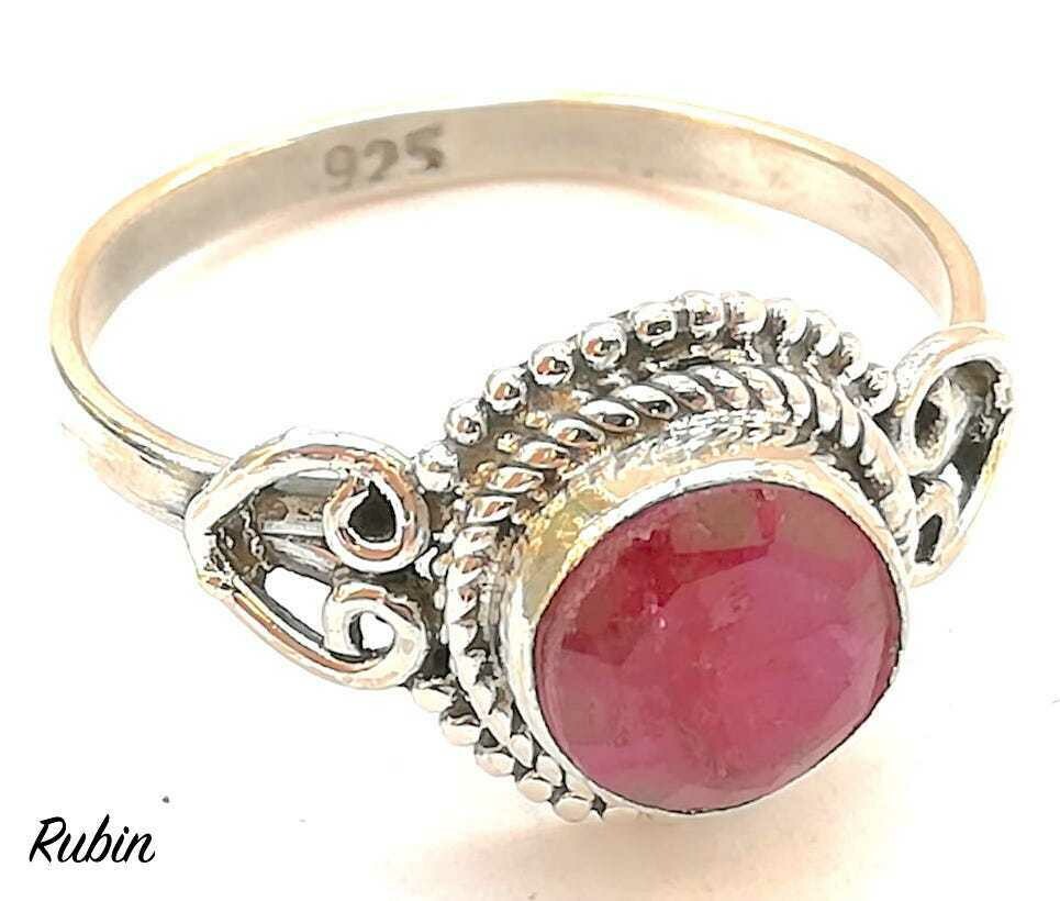 Echt Stein Ring Rubin, Silber (925 ) Ring, mit echtem Rubin Stein, handmade Echt Stein Ring Rubin, Silber (925 ) Ring, mit echtem Rubin Stein, handmade