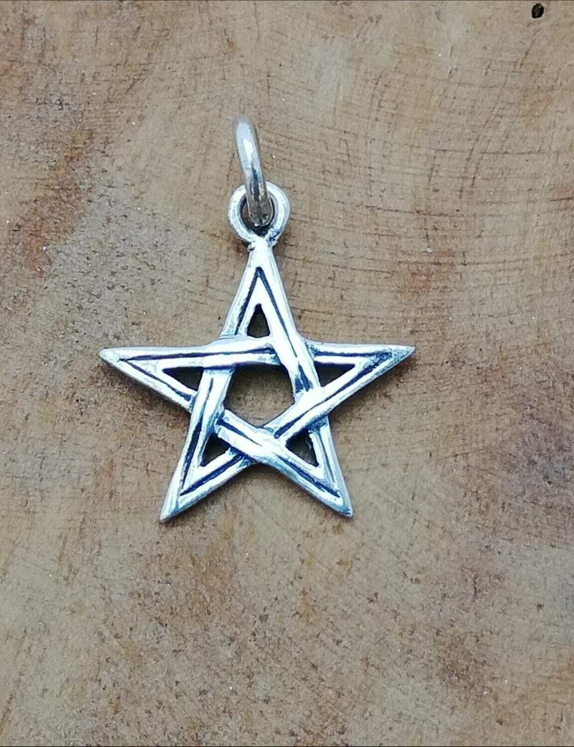 Pentagramm, Echt Silber 925 Anhänger, Schutzamulett Pentagramm aus Echt Silber