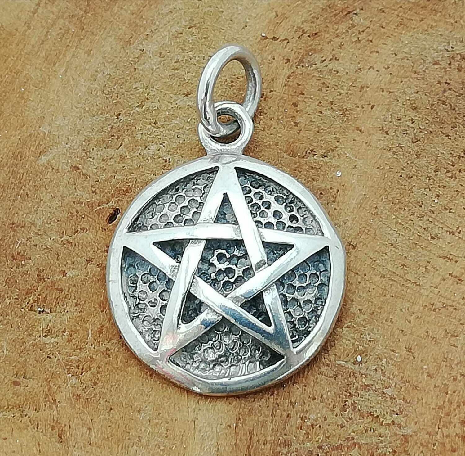 Pentagramm, Echt Silber 925 Anhänger, Schutzamulett Pentagramm aus Echt Silber