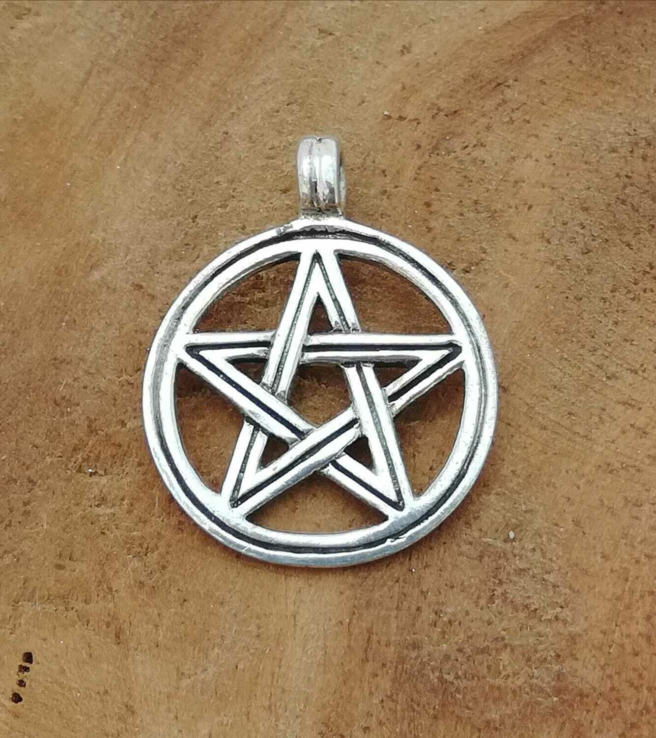 Pentagramm, Echt Silber 925 Anhänger, Schutzamulett Pentagramm aus Echt Silber
