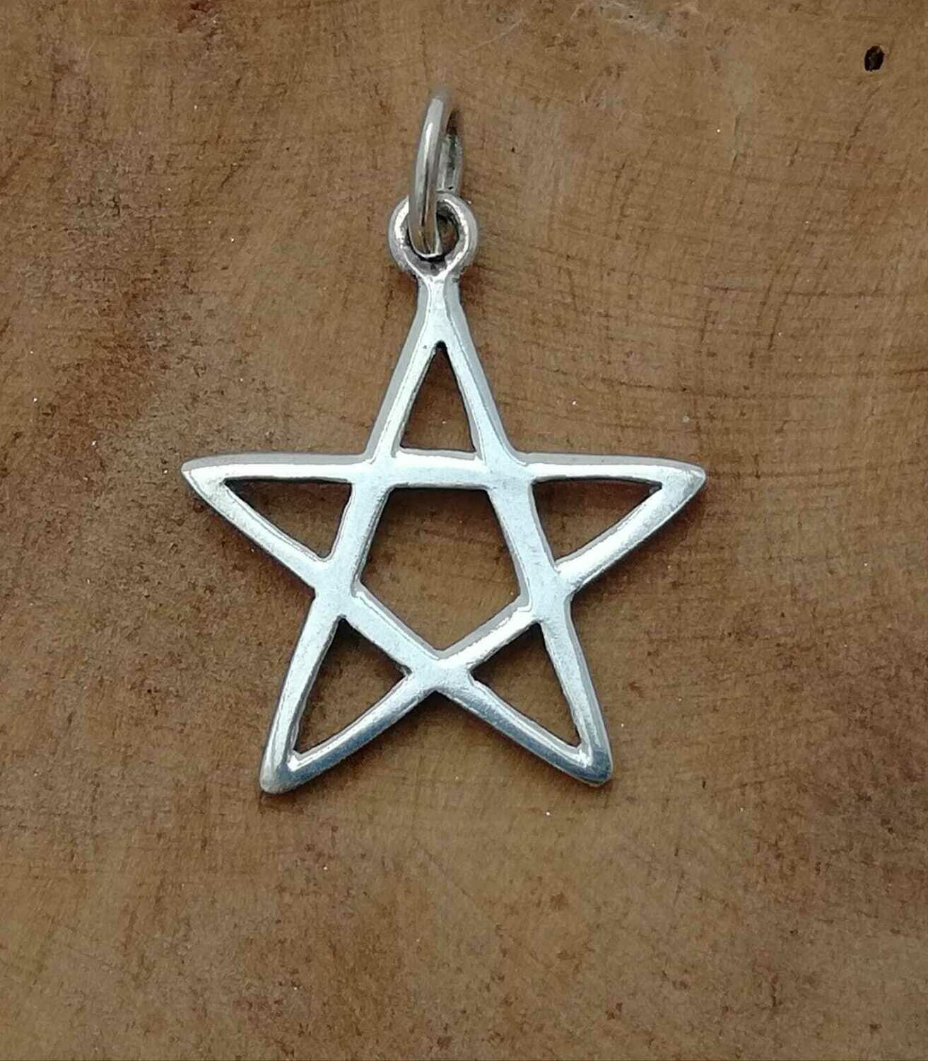 Pentagramm, Echt Silber 925 Anhänger, Schutzamulett Pentagramm aus Echt Silber