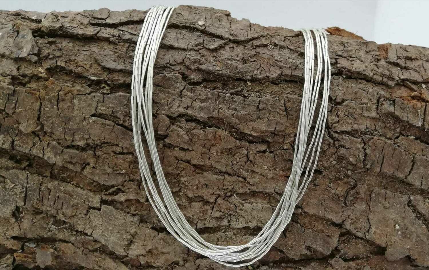 Liquid Silver Kette, Echt Silber 925, 15 Stränge, 45cm Liquid Silver Kette, Echt Silber 925, 15 Stränge, 45cm