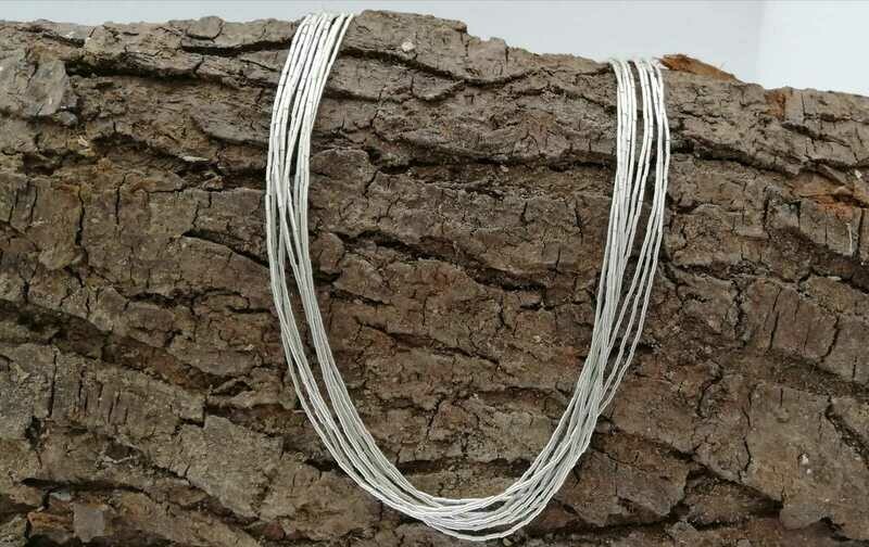 Liquid Silver Kette, Echt Silber 925, 15 Stränge, 45cm Liquid Silver Kette, Echt Silber 925, 15 Stränge, 45cm