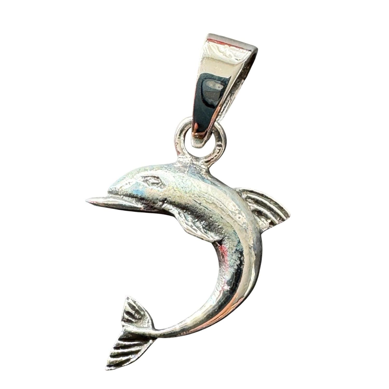 Delfin Anhänger aus Echt Silber, Süsser Delfin, Echt Silber 925 Anhänger