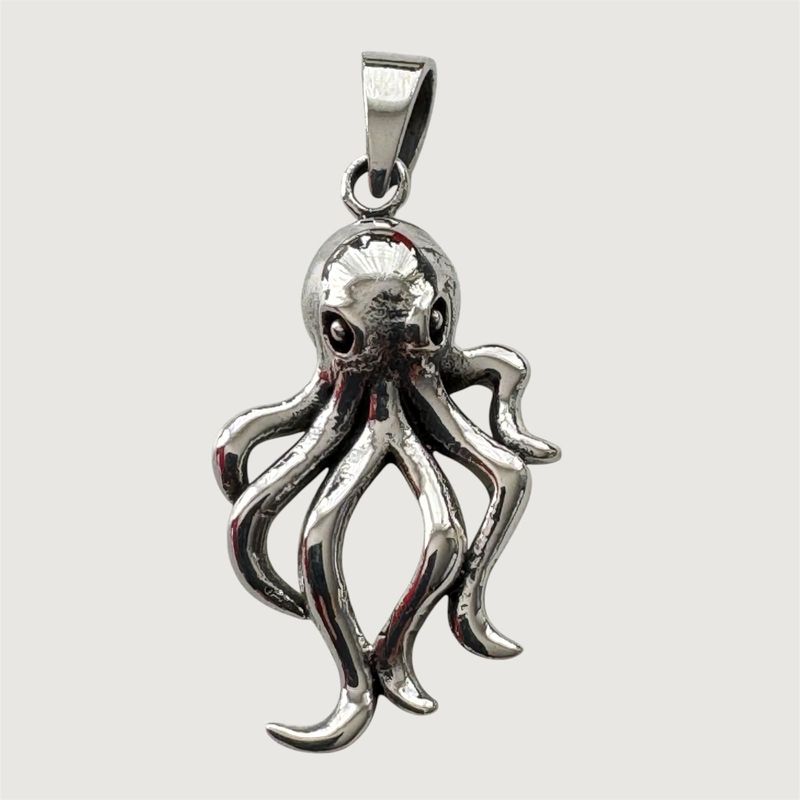 Octopus, Tintenfisch, Echt Silber 925 Anhänger,
