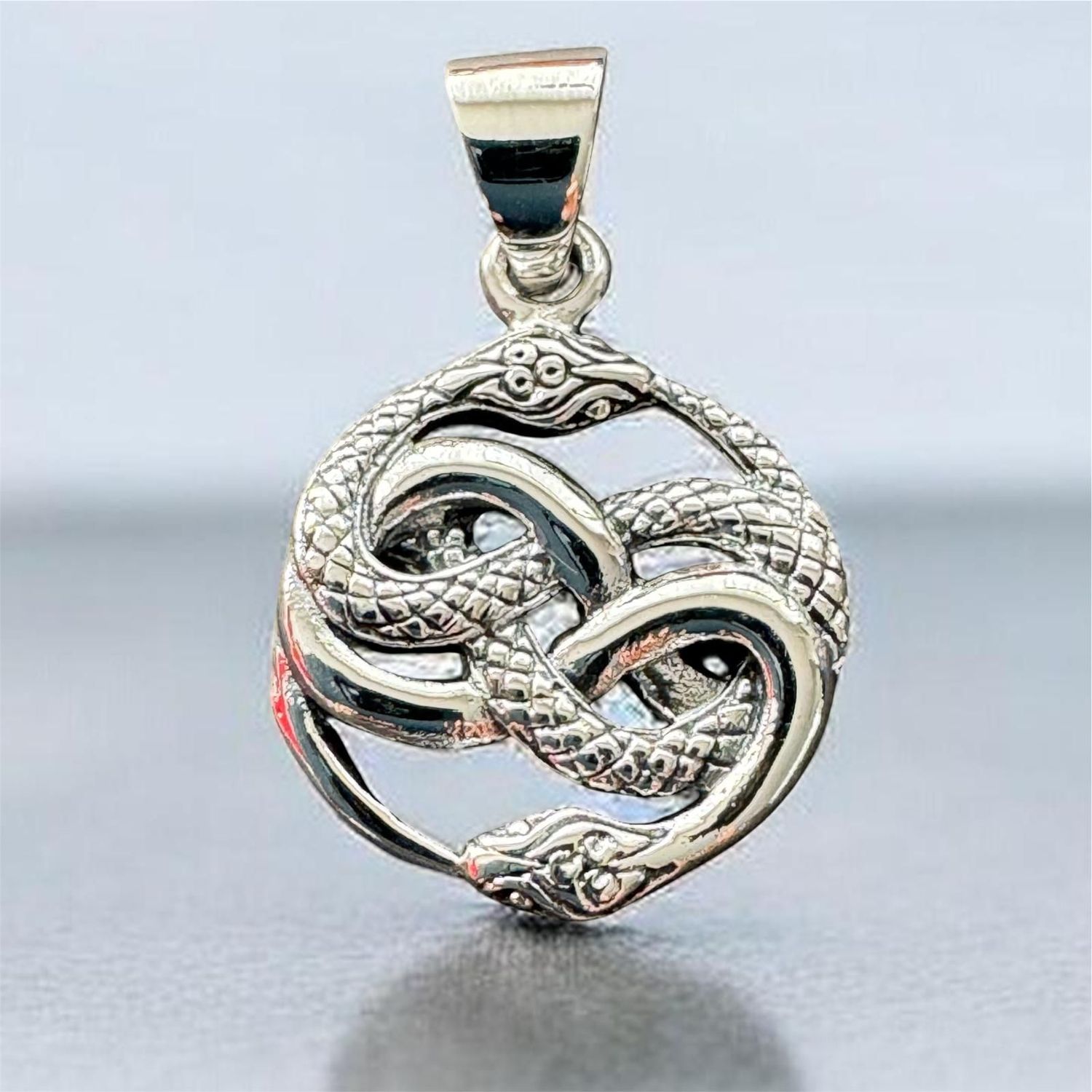 Schlange, Snake, Ouroboros Schlange, Anhänger aus Echt Silber 925, Infinity Snake Pendant