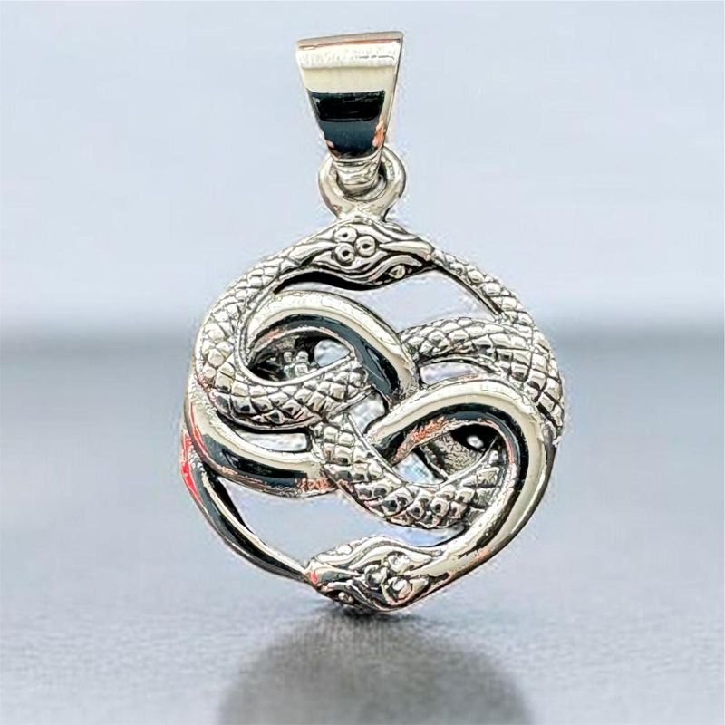 Schlange, Snake, Ouroboros Schlange, Anhänger aus Echt Silber 925, Infinity Snake Pendant