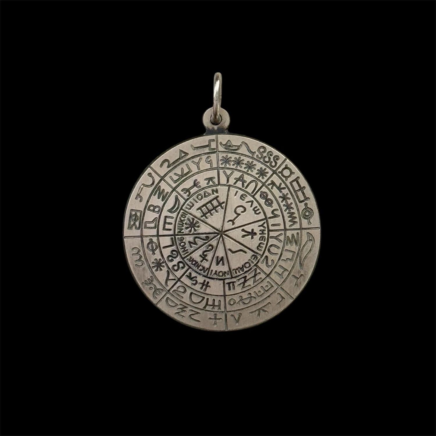 Prognostikon, Heilige Scheibe von Pergamon, Echt Silber Anhänger, prognosis icon, Gnostic Gem from Pergamon Silver Pendant
