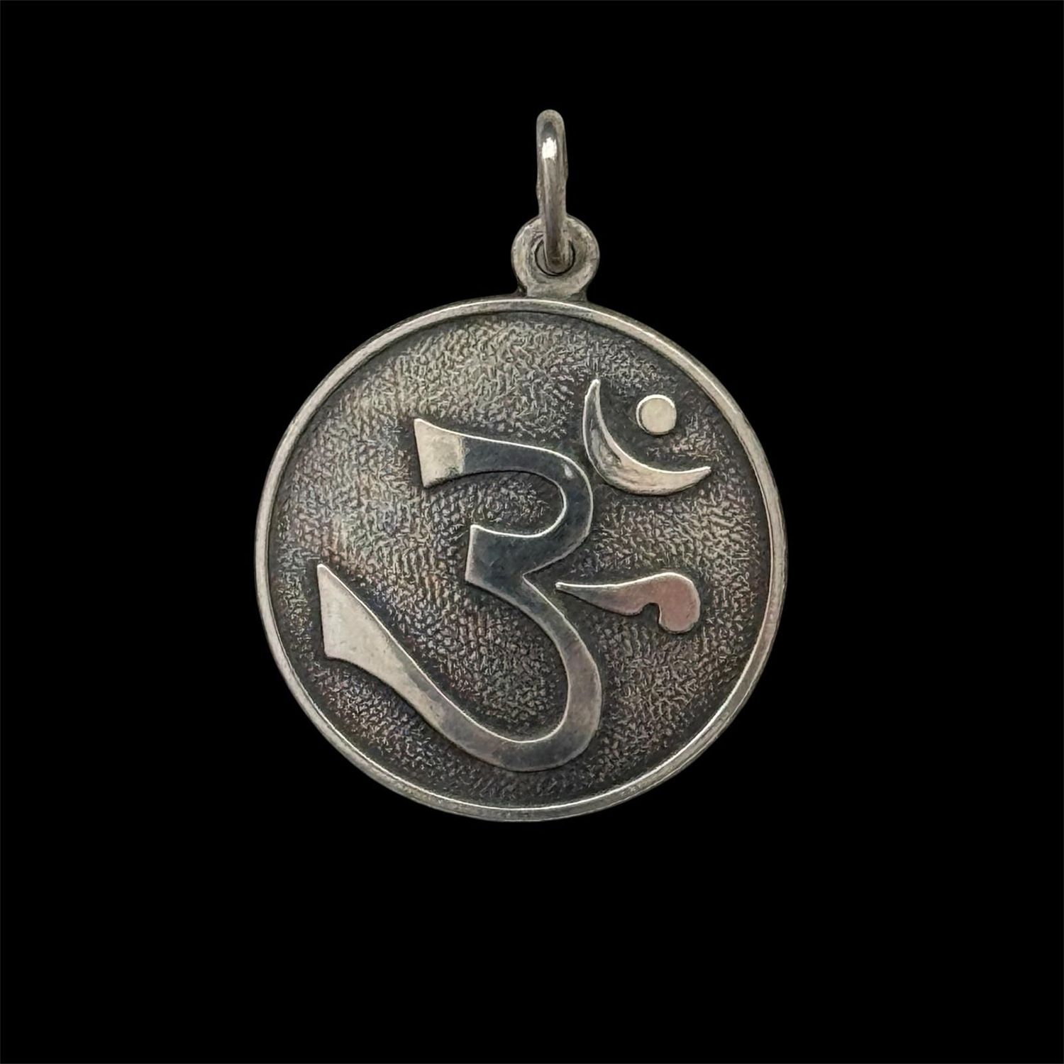 Om Ketten-Anhänger aus Echt Silber, Aum, Anhänger, 925 Sterling Silber, Om (Aum) Silver Pendant