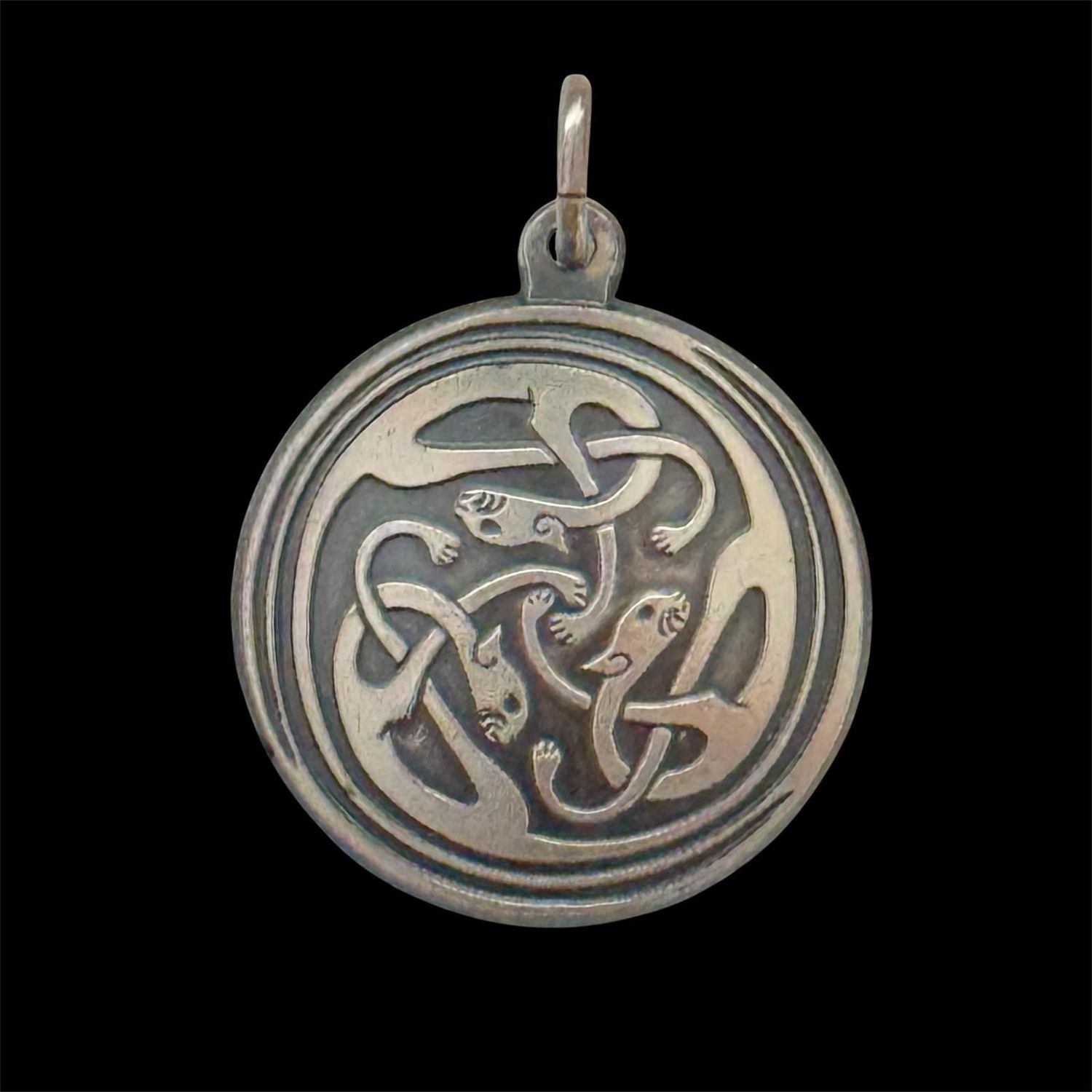 Die Katze Keltische Knoten Silber Anhänger, The Cat Celtic Knot Silver Pendant