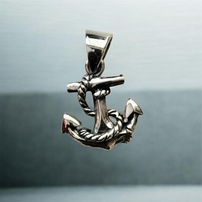 Anker , Echt Silber 925 Anhänger für Stabilität und Anpassungsfähigkeit, Anchor Silver Pendant