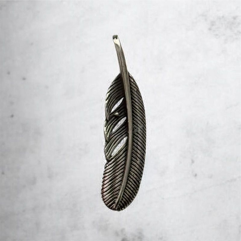Feder Anhänger Echt Silber..Feather Pendant 925 Sterling Silver