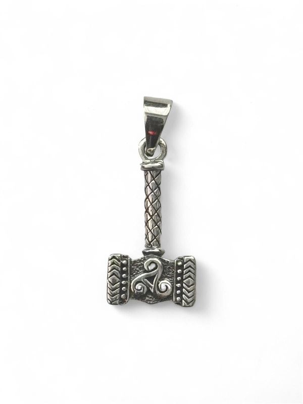 Thors Hammer Mjölnir mit Triskele, Echt Silber 925