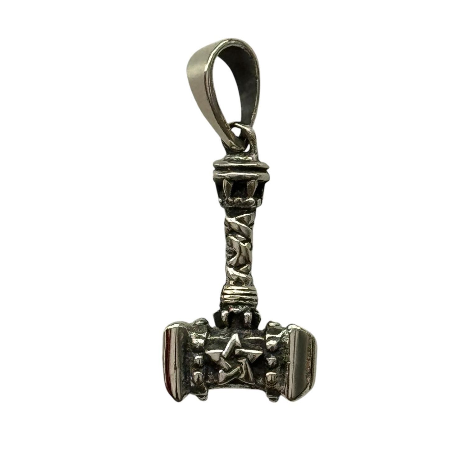 Thors Hammer Mjölnir mit Pentagramm, Echt Silber 925 Thors Hammer Mjölnir mit Pentagramm, Echt Silber 925