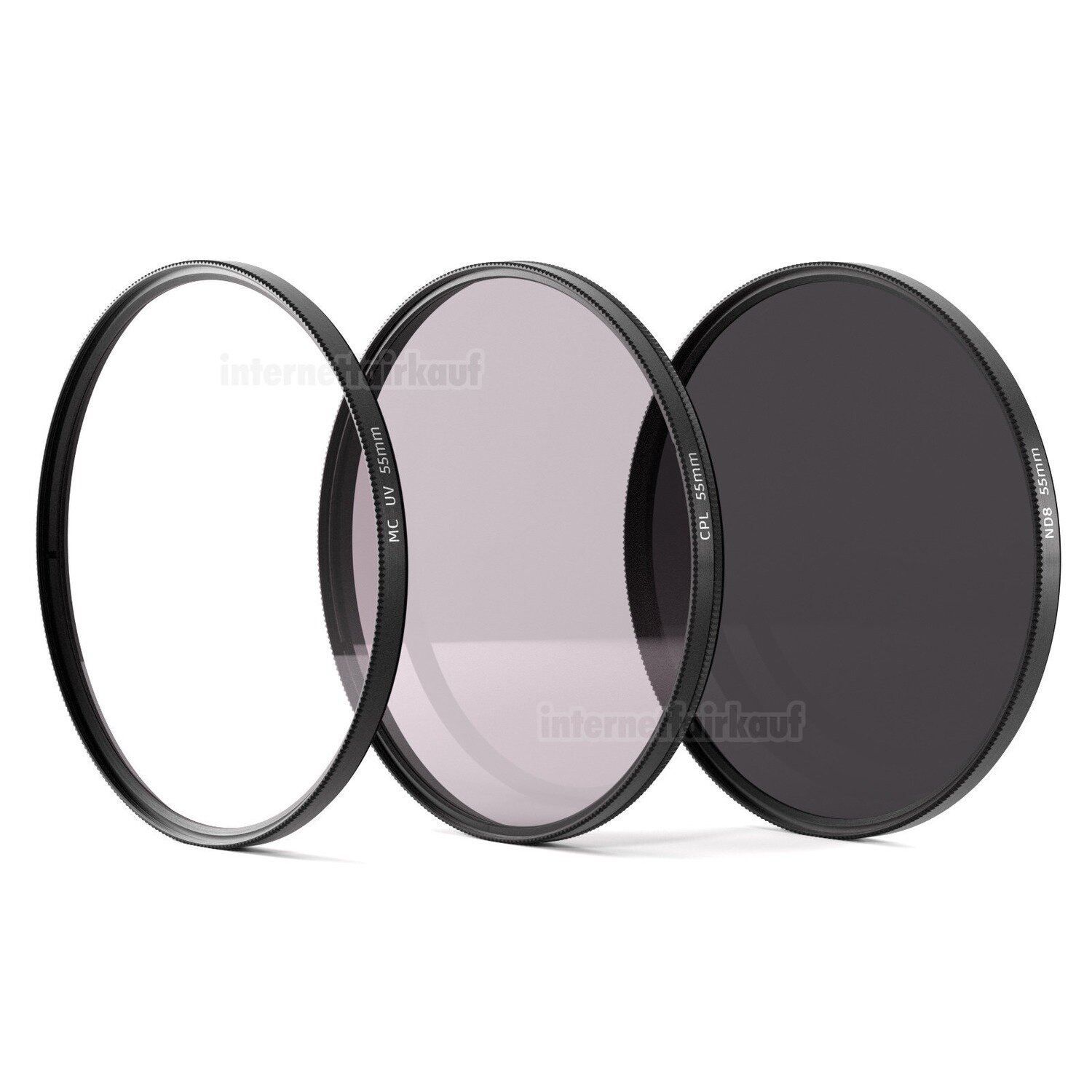 UV + Pol + ND8 Filter passend für Sony Alpha SLT A58 und 18-55 Objektiv