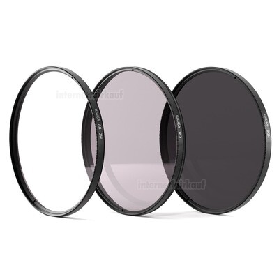 Set UV + CPL + ND8 Filter passend für Canon EOS M10 M100 mit 15-45mm Objektiv