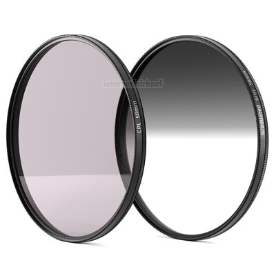 Pol + Grauverlaufsfilter passend für Canon EOS 1200D und 18-55 Objektiv
