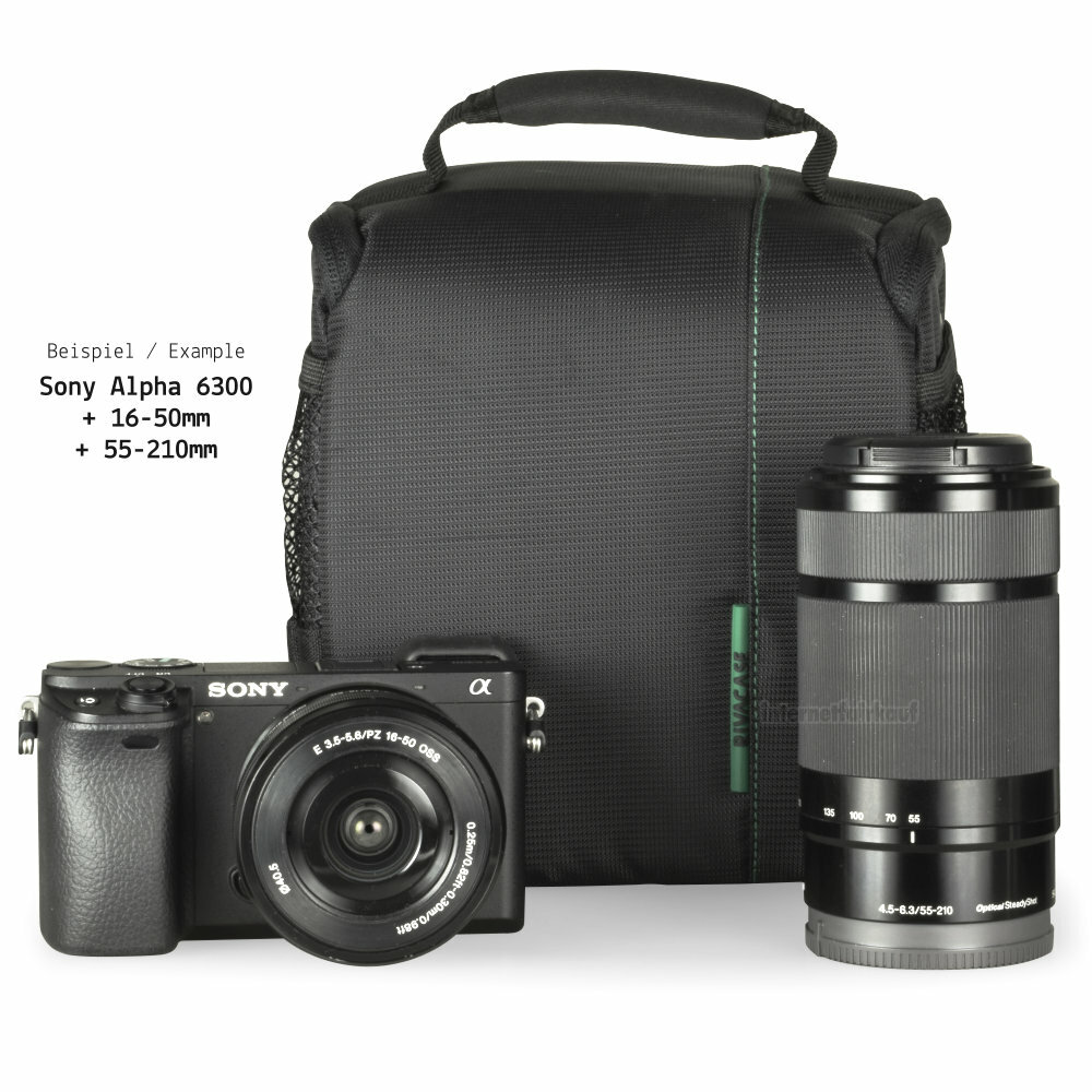 Kameratasche passend für Sony Alpha A6400 und 16-50mm + 55-210mm Objektiv