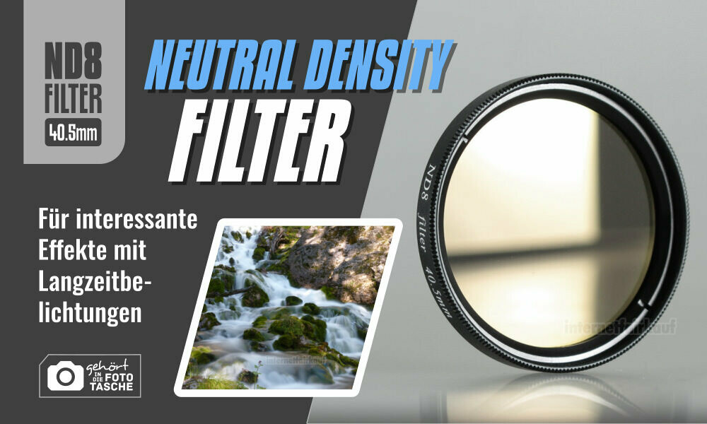 ND8 Graufilter passend für Sony Alpha A6100 A6400 A6600 und 16-50mm Objektiv