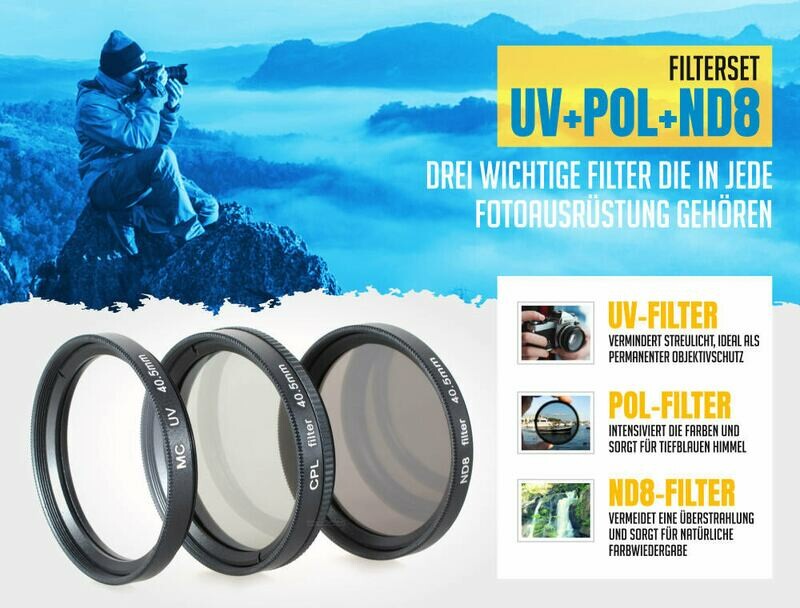 UV + Pol + ND8 Filter 40.5mm