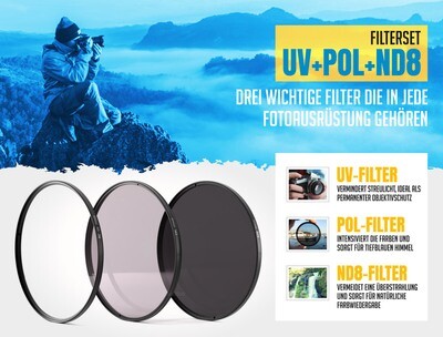 UV + Pol + ND8 Filter 77mm