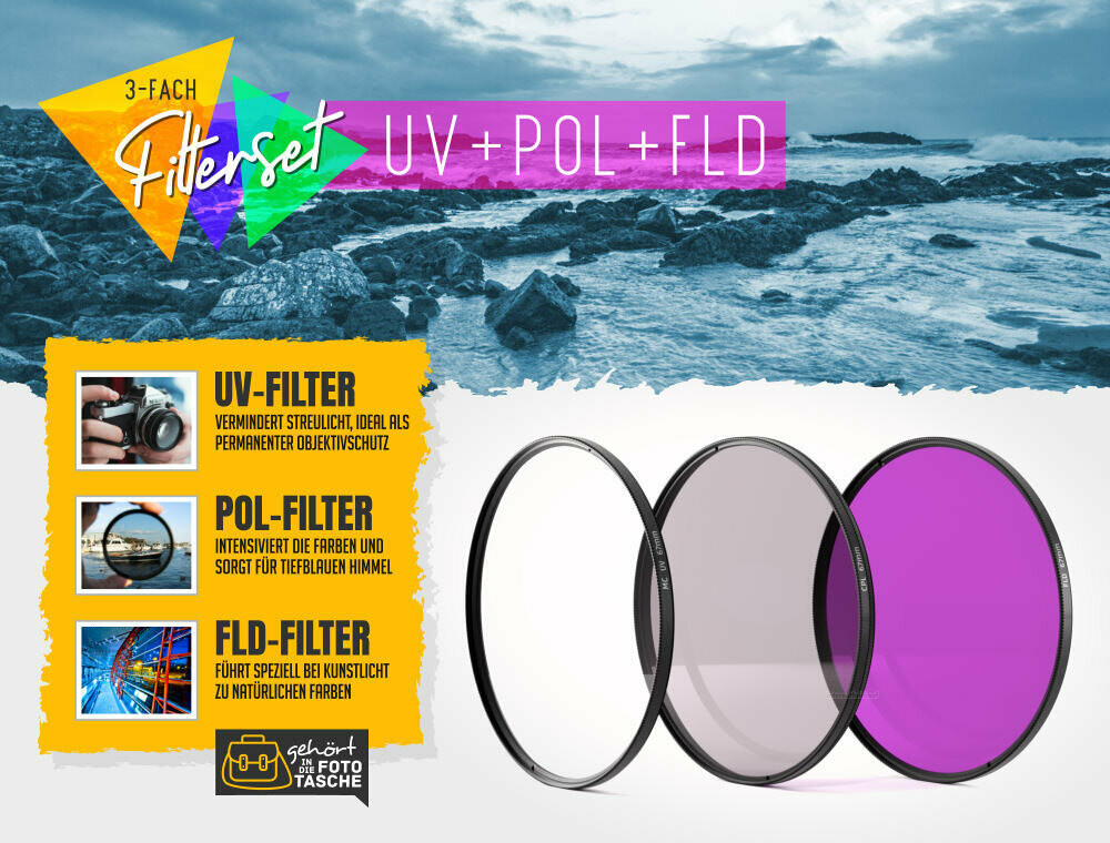 UV + Pol + FD / FLD Filter passend für Nikon Coolpix P900 P950